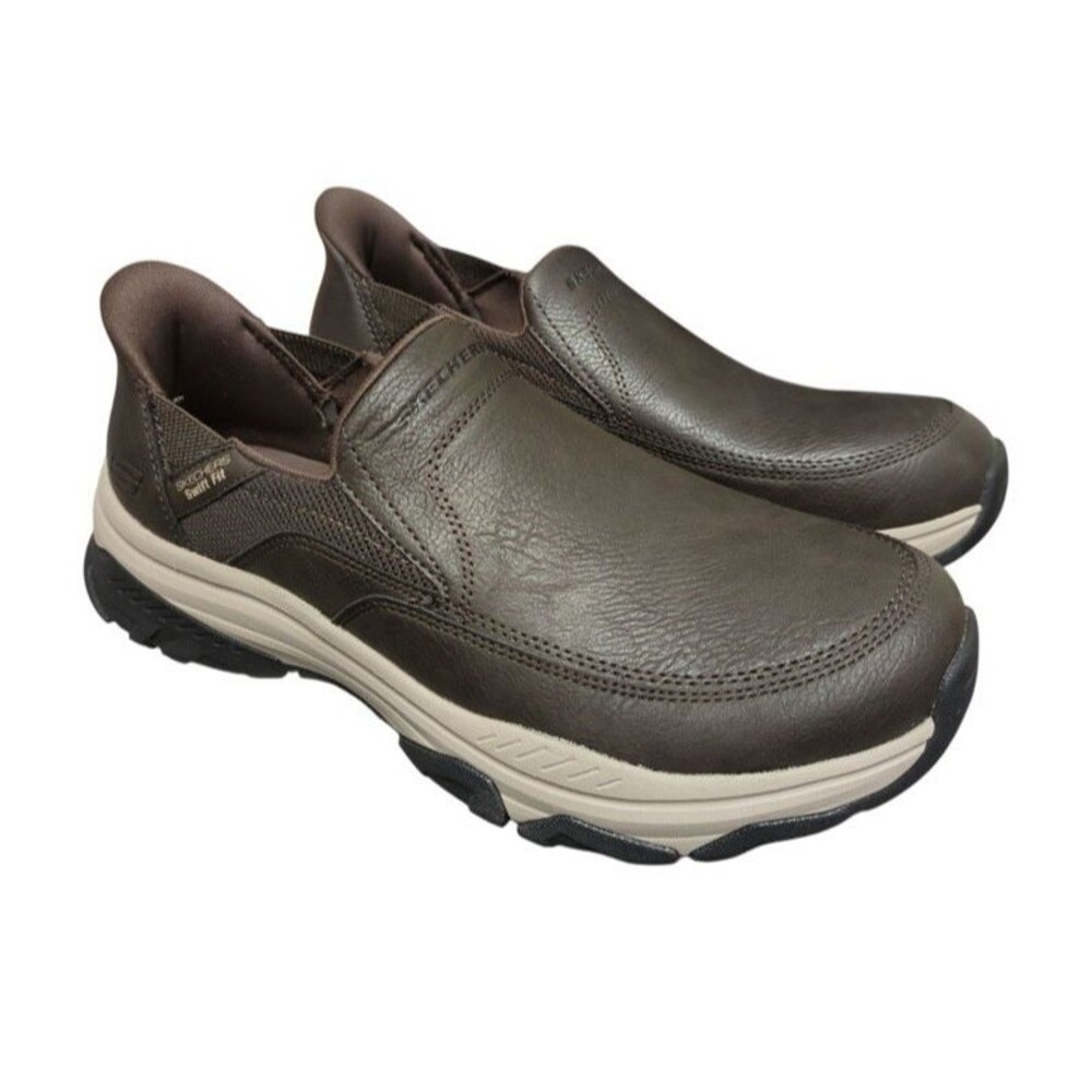Skechers Hands Free Swift Fit Izaiah Men’s Size 8 Brown Comfort Slip-On New